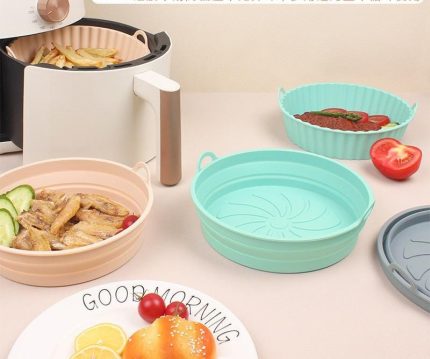 Foldable silicon airfryer bowl