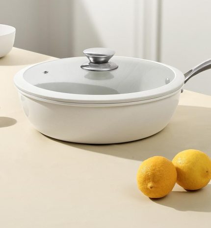 28cm wok frying pan with cover