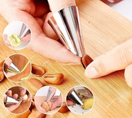 5pcs Stainless steel finger guard and sheller