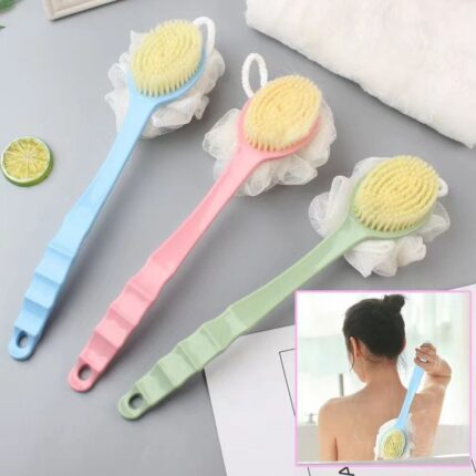 2-in-1 Long Handle Bath Brush and Back Scrubber